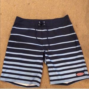 Blue striped vineyard vines swim trunks